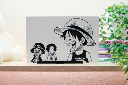 Retrato de Luffy, Ace y Sabo de peques