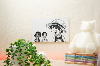 Retrato de Luffy, Ace y Sabo de peques