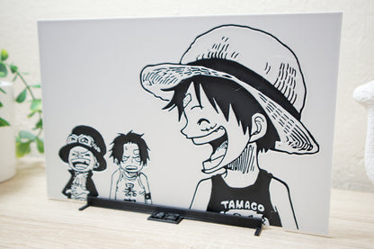 Retrato de Luffy, Ace y Sabo de peques