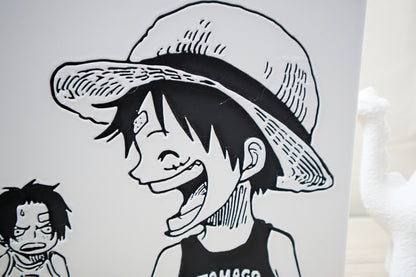 Retrato de Luffy, Ace y Sabo de peques