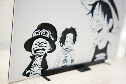 Retrato de Luffy, Ace y Sabo de peques