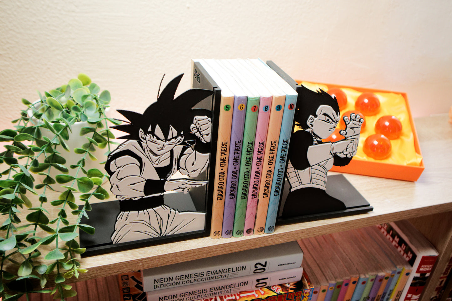 Sujetalibros de Son Goku y Vegeta (2 uds.)